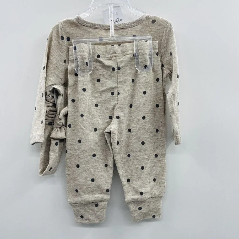 Carter's Just‎ One You Baby Girls 9M 3pc Top & Bottom Set with Headband Tan 553